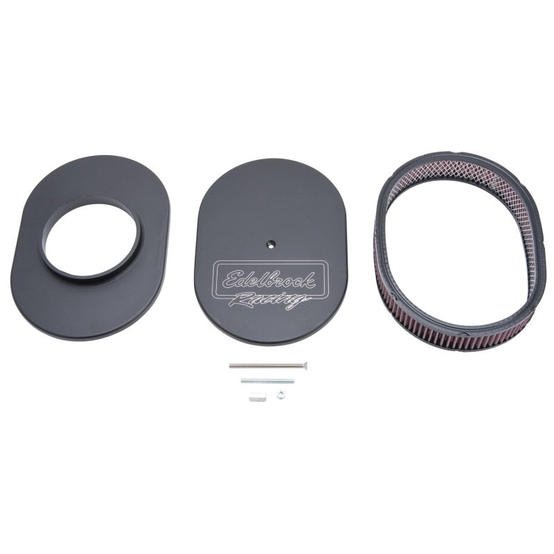 Edelbrock Air Cleaner Victor Series Oval Aluminum Top Cloth Element 11 875In X 8 25In X 3 75In Black-thumbmail-13
