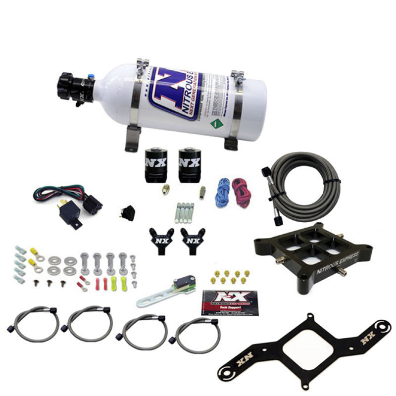 Nitrous Express 4150 Billet Crossbar Stage 6 Nitrous Kit (50-300HP) w/5lb Bottle-thumbmail-2