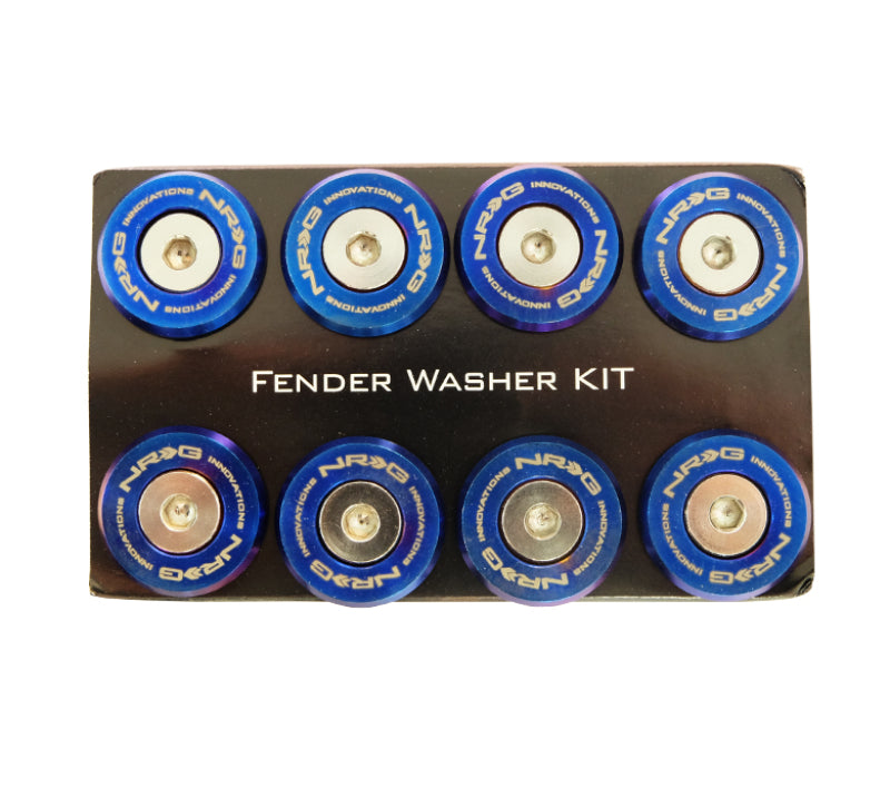NRG M-Style Fender Washer Kit (TI Series) M6 Bolts For Metal (TI Burn Wshr/Silver Screw) - Set of 10-thumbmail-4