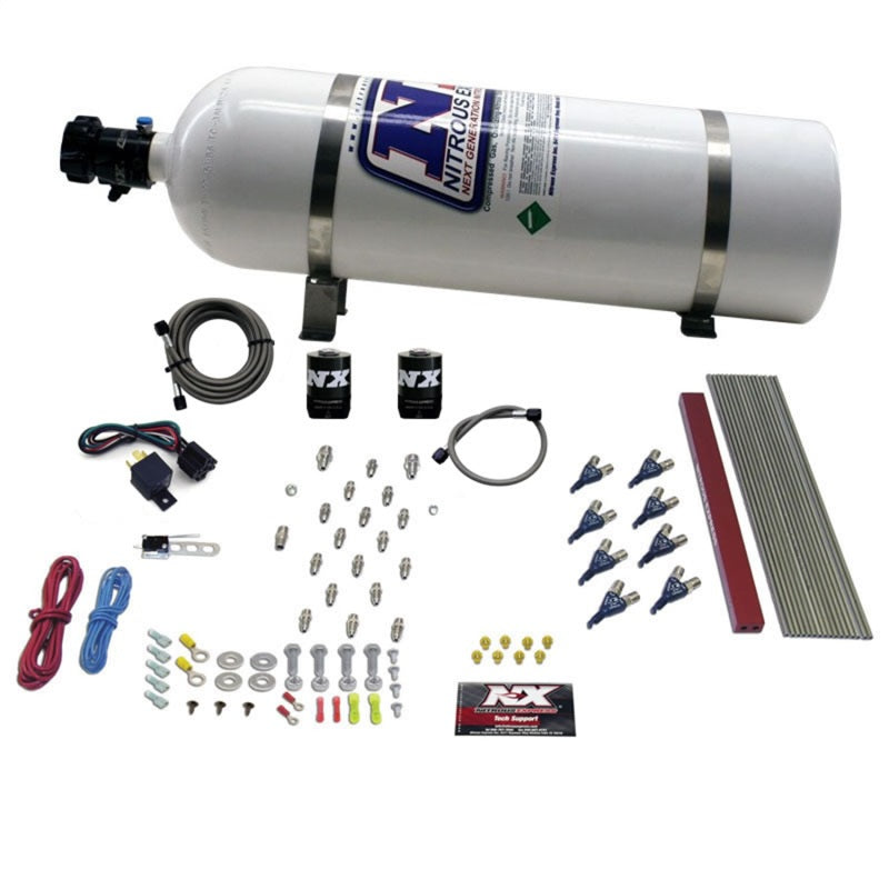 Nitrous Express GM LT1/LS1 Pro Piranha Nozzle Gas Nitrous Kit w/15lb Bottle-thumbmail-2