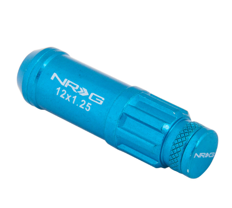 NRG 700 Series M12 X 1.25 Steel Lug Nut w/Dust Cap Cover Set 21 Pc w/Locks & Lock Socket - Blue-thumbmail-9