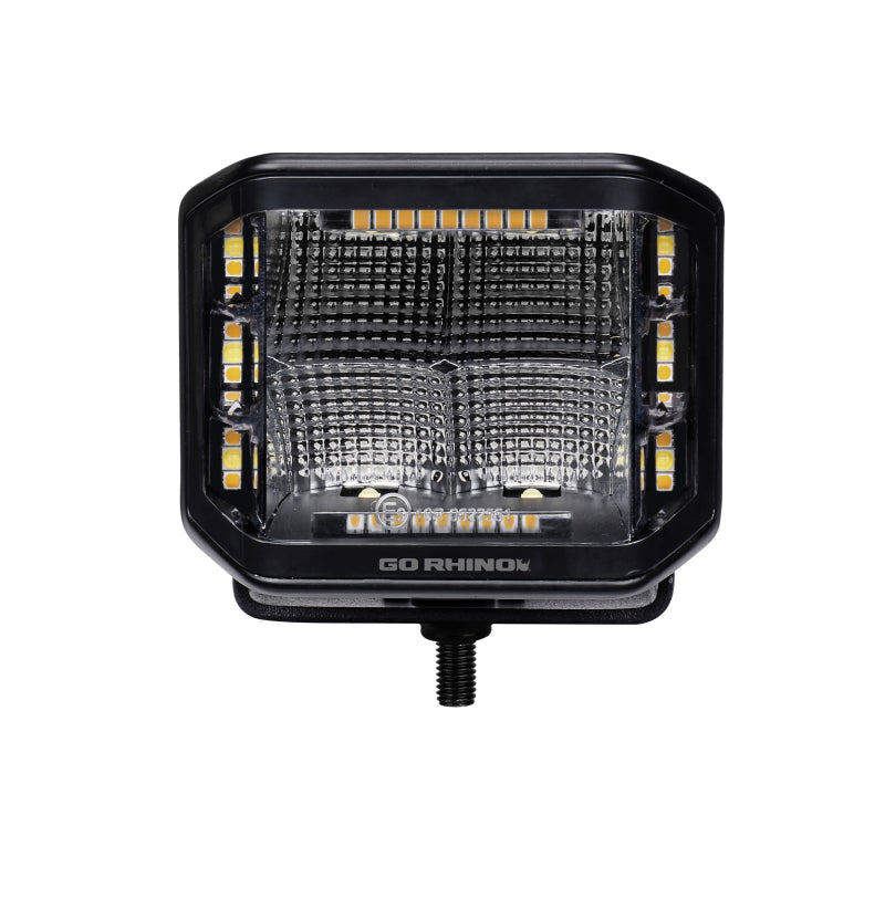 Go Rhino Xplor Blackout Combo Series Cube Sideline LED Flood Lights w/Amber 4x3 - Blk (Pair)-thumbmail-5