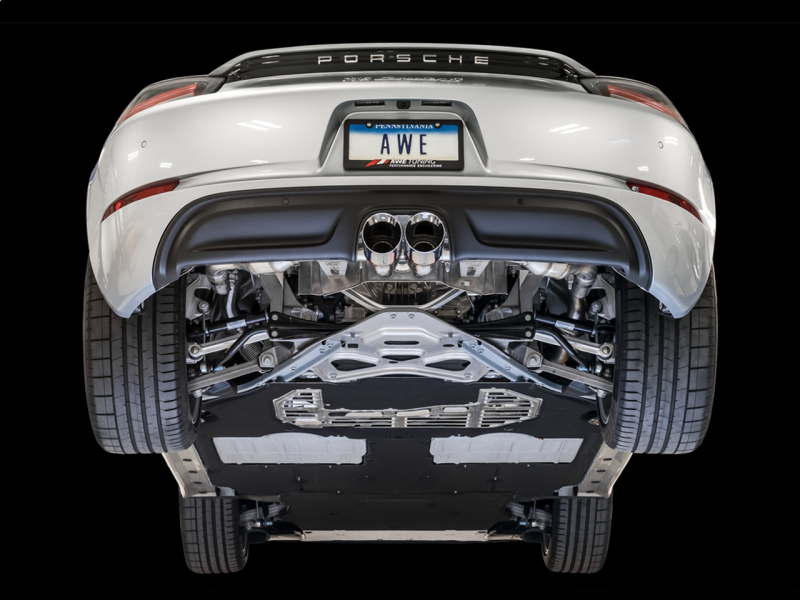 AWE Tuning Porsche 718 Boxster / Cayman Touring Edition Exhaust - Chrome Silver Tips-thumbmail-11