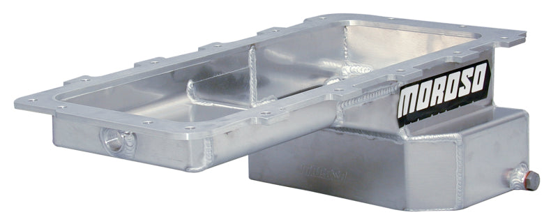 Moroso Ford 4.6/5.4L (w/Rear Sump) Drag Race Baffled Internal Wet Sump 7qt 6.5in Aluminum Oil Pan-thumbmail-1