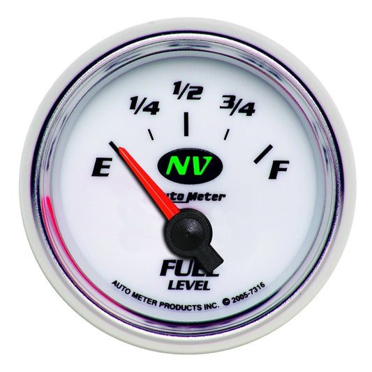AutoMeter Gauge Fuel Level 2-1/16in. 240 Ohm(e) to 33 Ohm(f) Elec NV