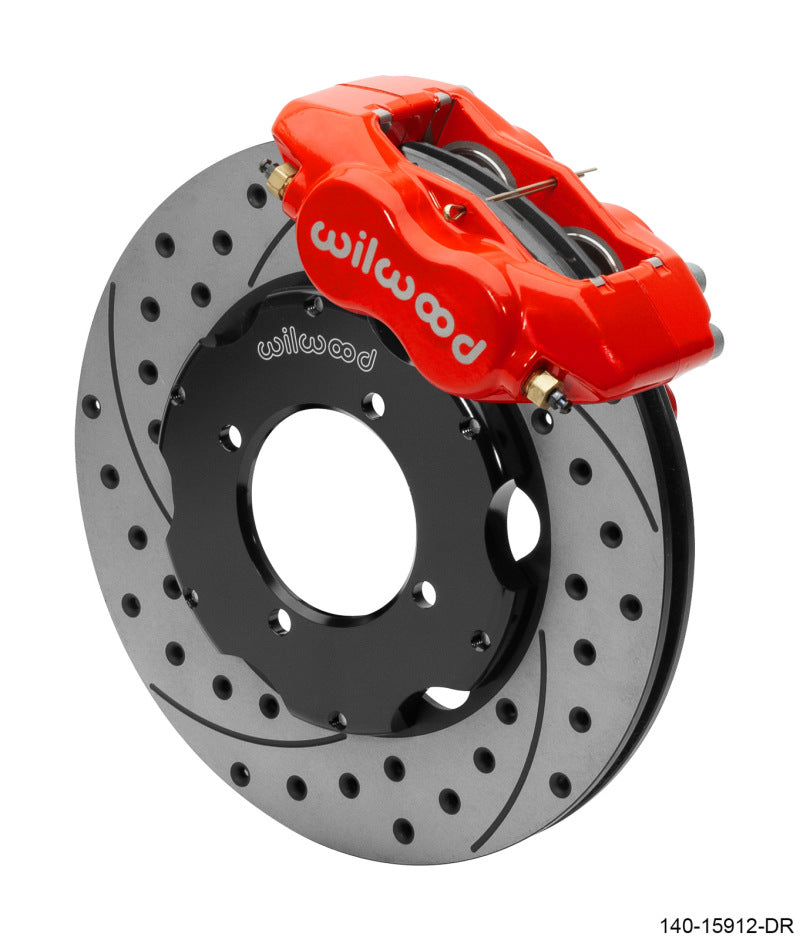 Wilwood Dynalite Front Big Brake Kit 11.00in SRP Drilled & Slotted Rotors - Red-thumbmail-1