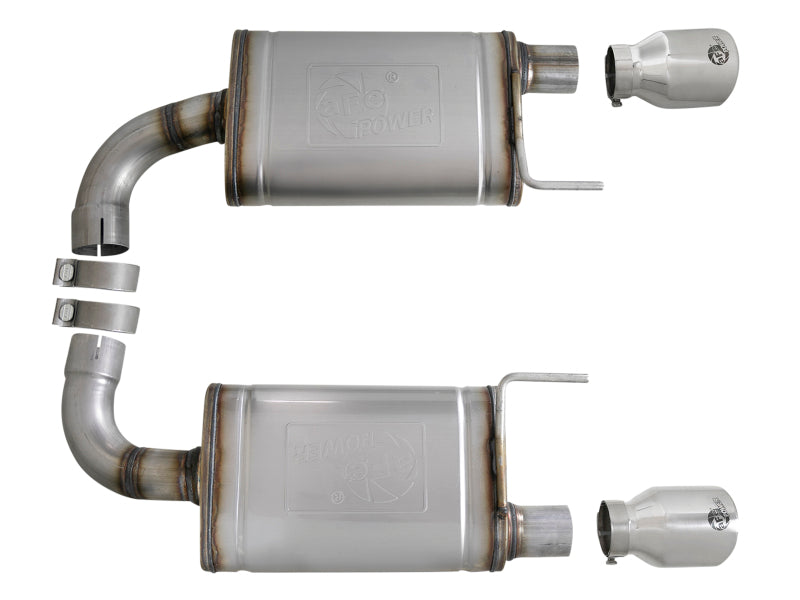 aFe MACH Force-Xp SS Axle Back Exhaust w/Polished Tips 15-17 Ford Mustang GT V8-5.0L-thumbmail-7