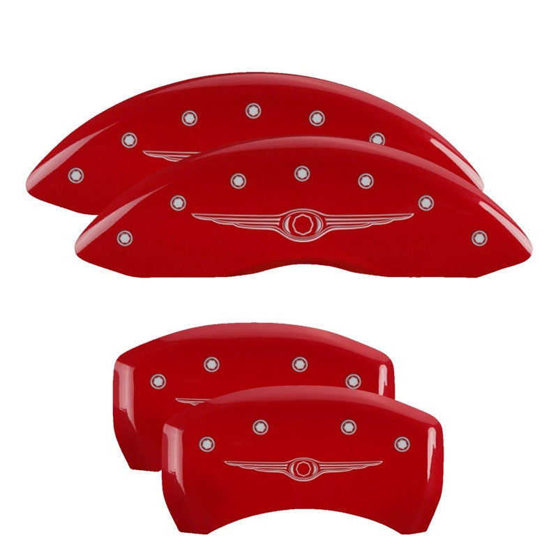 MGP 4 Caliper Covers Engraved Front & Rear MGP Red finish silver ch-thumbmail-3