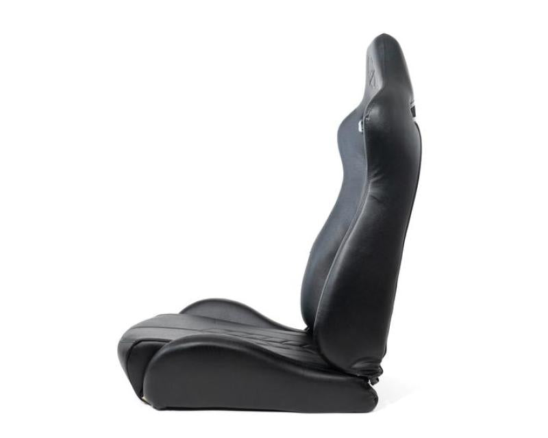 NRG Reclinable Sport Seats (Pair) The Arrow Black Vinyl w/ Pressed NRG logo w/ Black Stitch-thumbmail-4