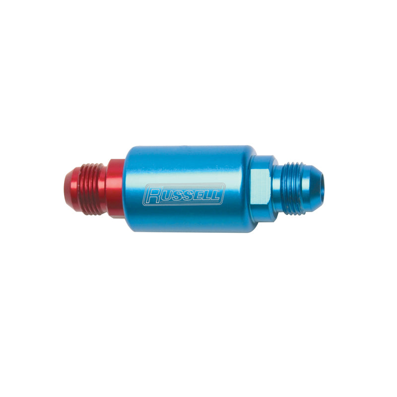 Russell Performance Red/Blue Anodized (3-1/4in Length 1-1/4in dia. -8 male inlet/outlet)-thumbmail-3