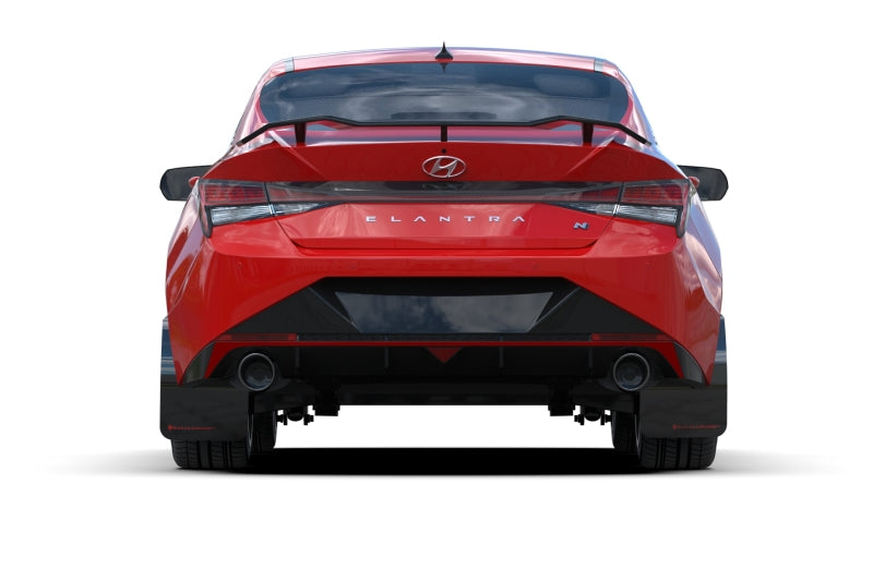 Rally Armor 2022 Hyundai Elantra N & N Line Black Mud Flap w/ Grey Logo-thumbmail-5