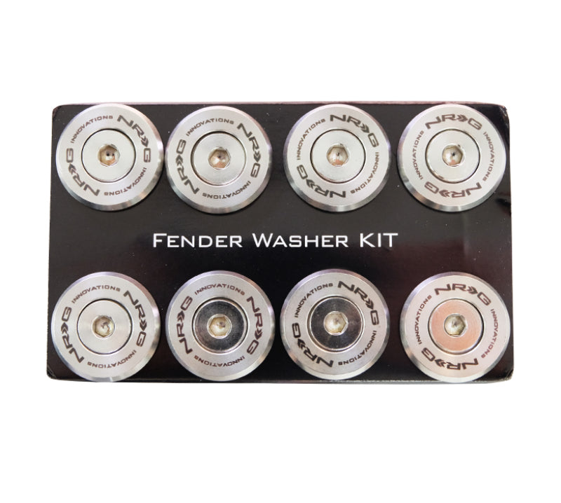 NRG M Style Fender Washer Kit TI Series M6 Bolts For Metal (Silver Washer/Silver Screw) - Set of 10-thumbmail-4