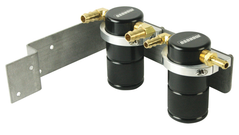 Moroso 08-14 Subaru WRX Air/Oil Separator Catch Can - Small Body - Billet Aluminum - Black Finish-thumbmail-1