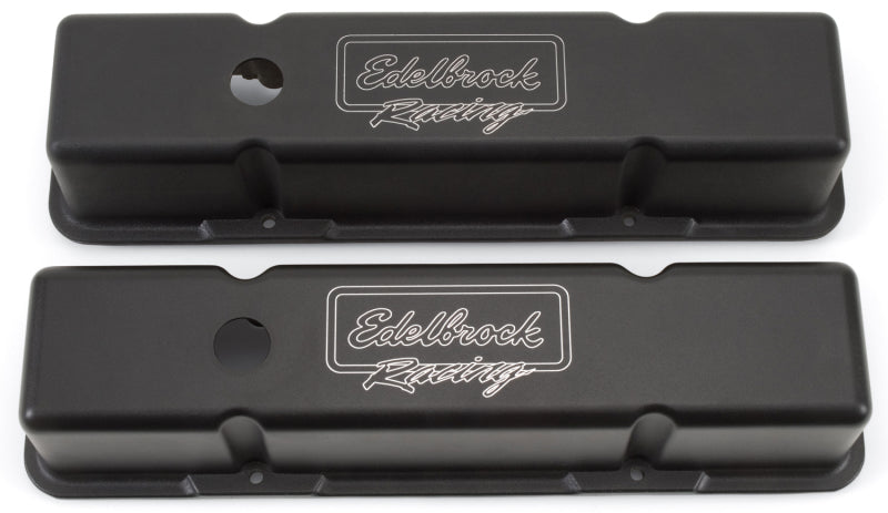 Edelbrock Valve Cover Victor Series Chevrolet 1959-1986 262-400 CI V8 Tall Black-thumbmail-3