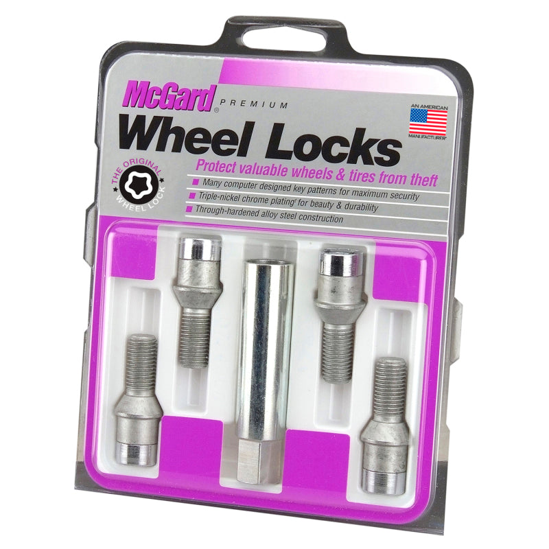 McGard Wheel Lock Bolt Set - 4pk. (Tuner / Cone Seat) M14X1.5 / 17mm Hex / 24.0mm Shank L. - Chrome-thumbmail-4