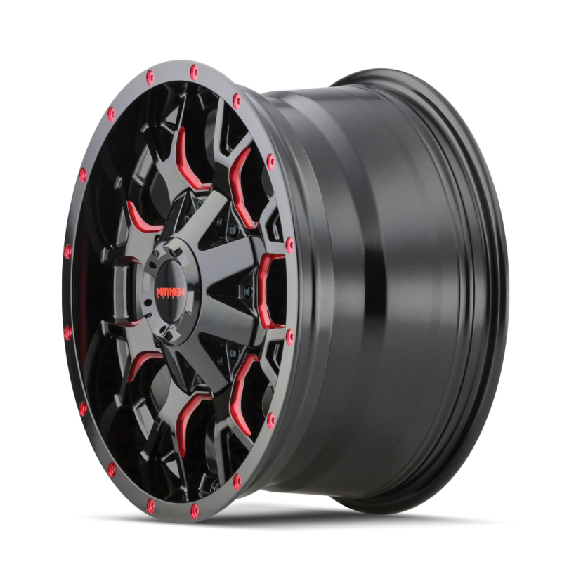 Mayhem 8015 Warrior 17x9 / 6x135 BP / 18mm Offset / 106mm Hub Black w/ Prism Red Wheel-thumbmail-2