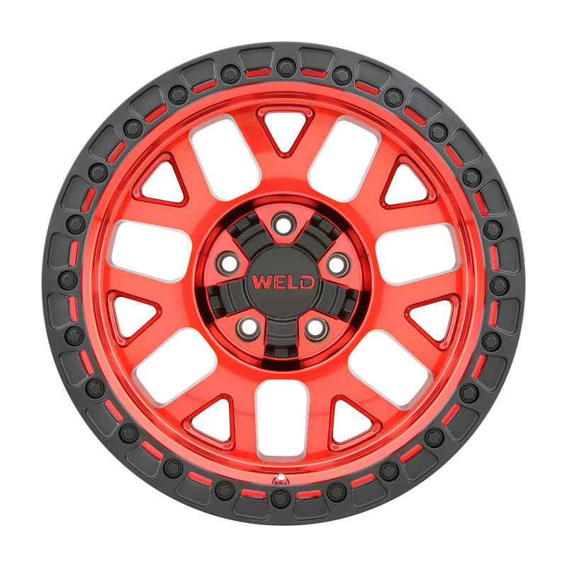 Weld Off-Road W133 17X9 Cinch 5X114.3 5X127 ET-12 BS4.50 Candy Red / Satin Black Ring 78.1-thumbmail-3