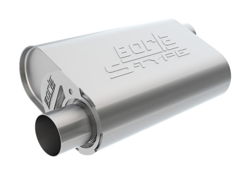 Borla CrateMuffler SBC 283/327/350 2.25 inch Offset In/Out 14in x 4.35in x 9in Oval S-Type Muffler-thumbmail-2