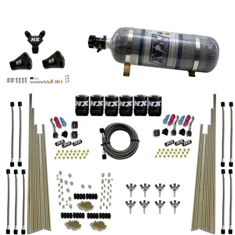 Nitrous Express 8 Cyl Triple-D Dry Direct Port 3 Stage Dry 6 Solenoids Nitrous Kit w/12lb Bottle-thumbmail-2