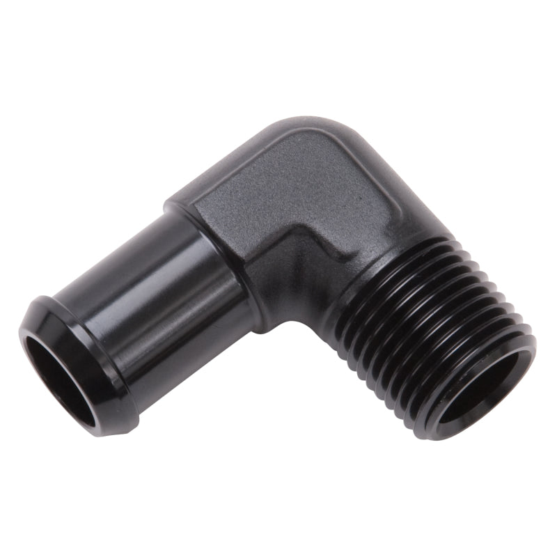Edelbrock Hose End 90-Deg 1/2In NPT to 1/2In Barb Black Anodize-thumbmail-11