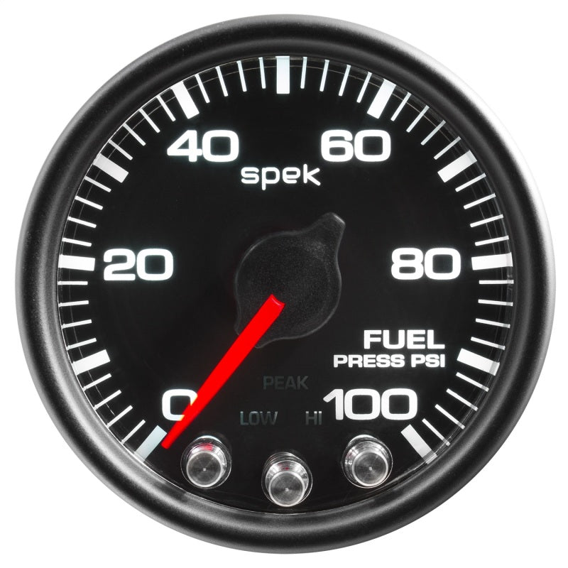 Autometer Spek-Pro Gauge Fuel Press 2 1/16in 100psi Stepper Motor W/Peak & Warn Blk/Blk-thumbmail-3