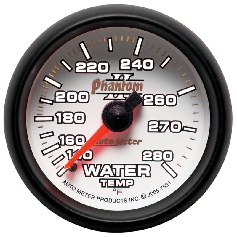 Autometer Phantom II 52.4mm Mechanical 140-280 Deg F Water Temperature Gauge-thumbmail-2
