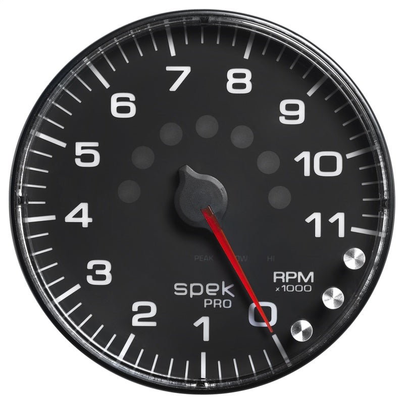Autometer Spek-Pro Gauge Tachometer 5in 11K Rpm W/Shift Light & Peak Mem Black/Black-thumbmail-10