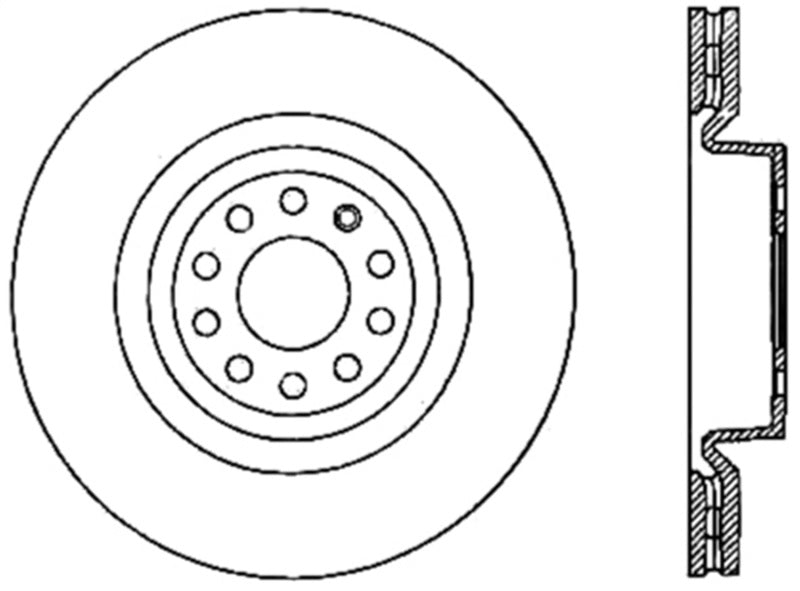 StopTech 06-10 Audi A3/08-10 TT / 06-09 VW GTI Mk V Cryo-Stop Right Front Slotted Rotor-thumbmail-2