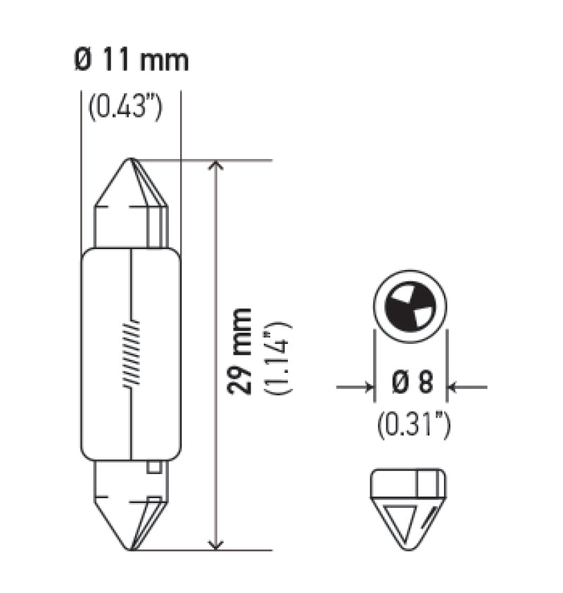 Hella Bulb 6428 12V 3W SV7-8 T2.25 8x28mm-thumbmail-6