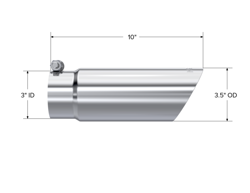 MBRP Universal Tip 3in O.D. Dual Wall Angled End 3 inlet 12 length-thumbmail-4