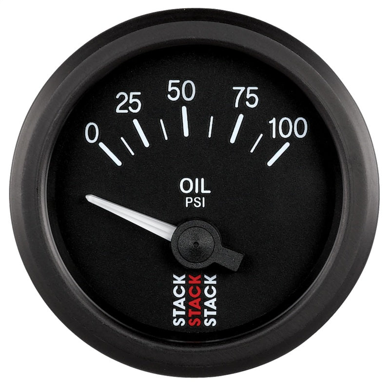 Autometer Stack Instruments 52mm 0-100 PSI 1/8in NPTF Electronic Oil Pressure Gauge - Black-thumbmail-1