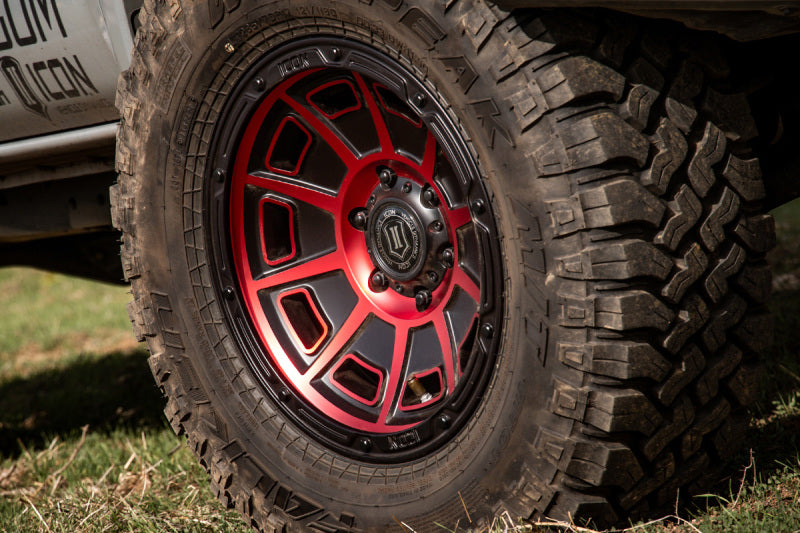 ICON Victory 17x8.5 6x120 0mm Offset 4.75in BS Satin Black w/Red Tint Wheel-thumbmail-3
