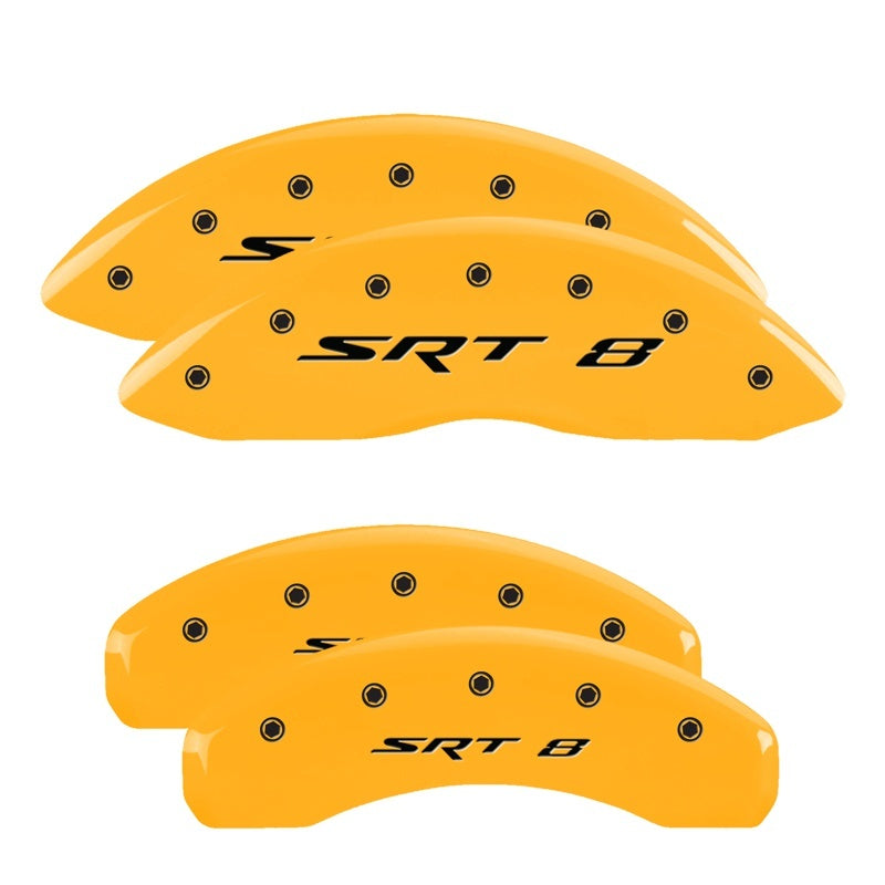 MGP 4 Caliper Covers Engraved Front & Rear Cursive/Challenger Black finish silver ch-thumbmail-3