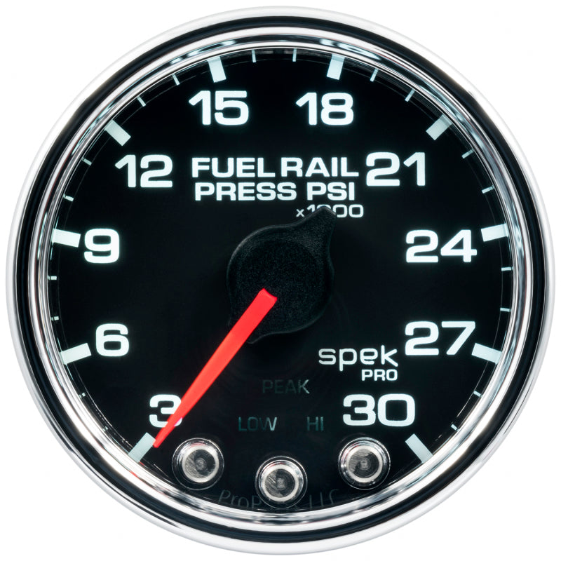 Autometer Spek-Pro Gauge Rail Press 2 1/16in 30Kpsi Stepper Motor W/Peak & Warn Blk/Chrm-thumbmail-3