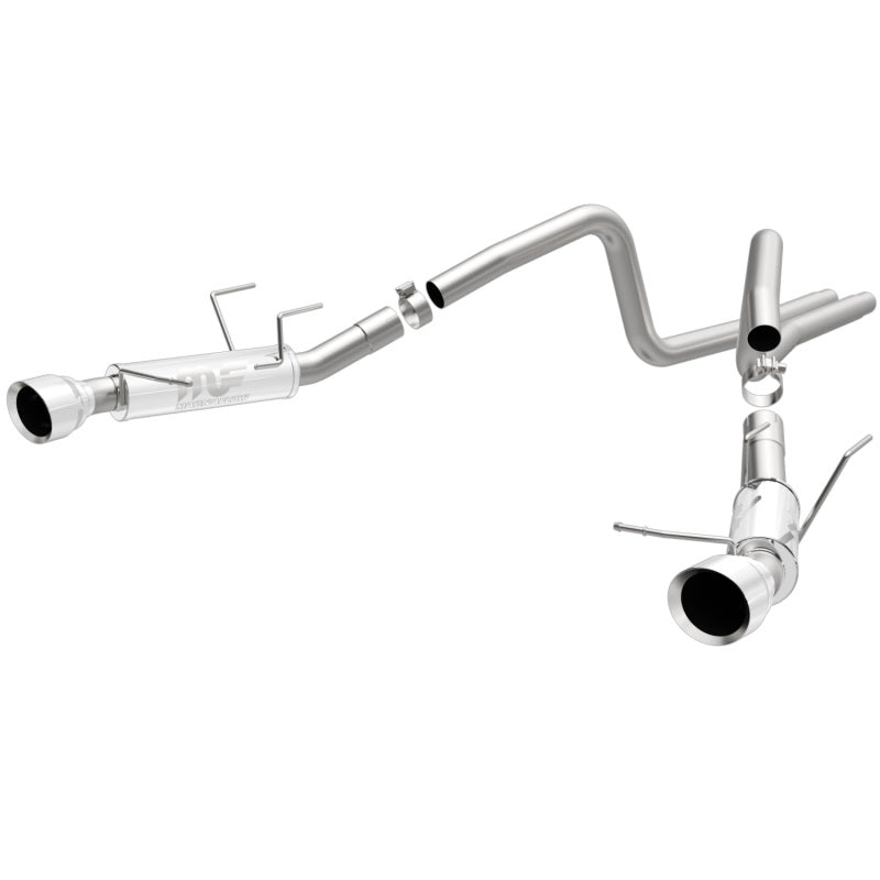 Magnaflow 2014 Ford Mustang V6 3.7L Comp Series Dual Split Rear Polished Stainless C/B Perf Exhaust-thumbmail-2