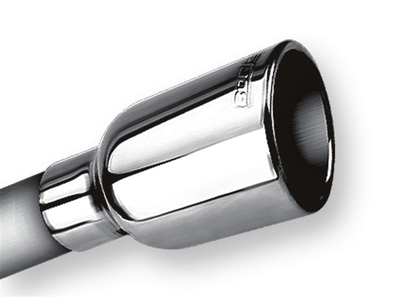 Borla 2.25in Inlet 3.19in Round Rolled Angle Cut Outlet x 5in Long Embossed Tip-thumbmail-2