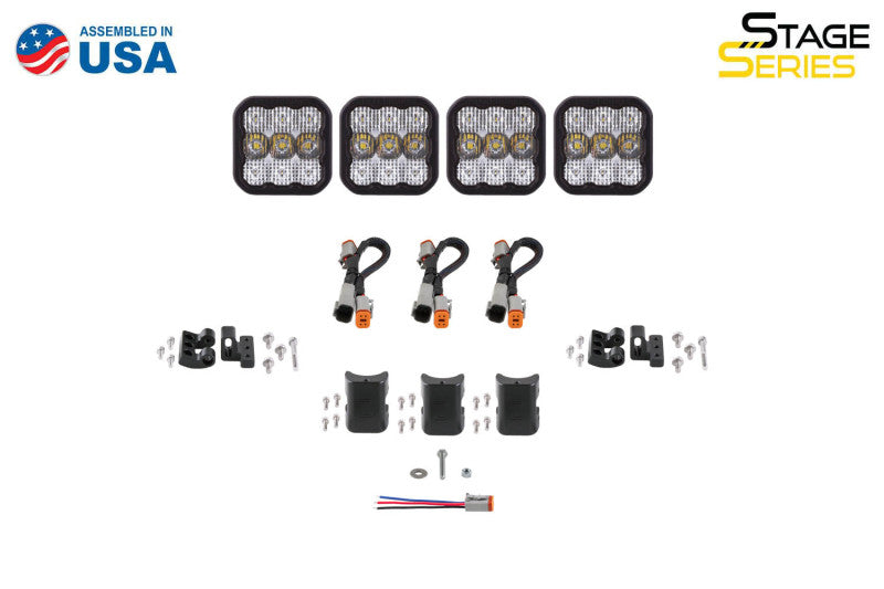 Diode Dynamics SS5 Sport Universal CrossLink 4-Pod Lightbar - Yellow Combo-thumbmail-7