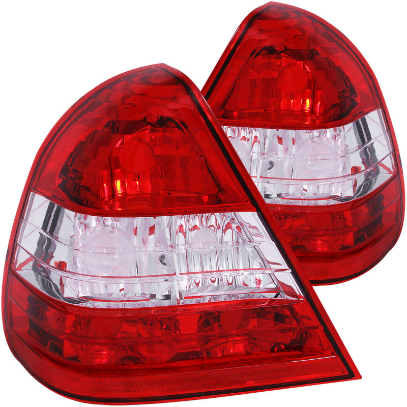 ANZO 1994-2000 Mercedes Benz C Class W202 Taillights Red/Clear-thumbmail-2