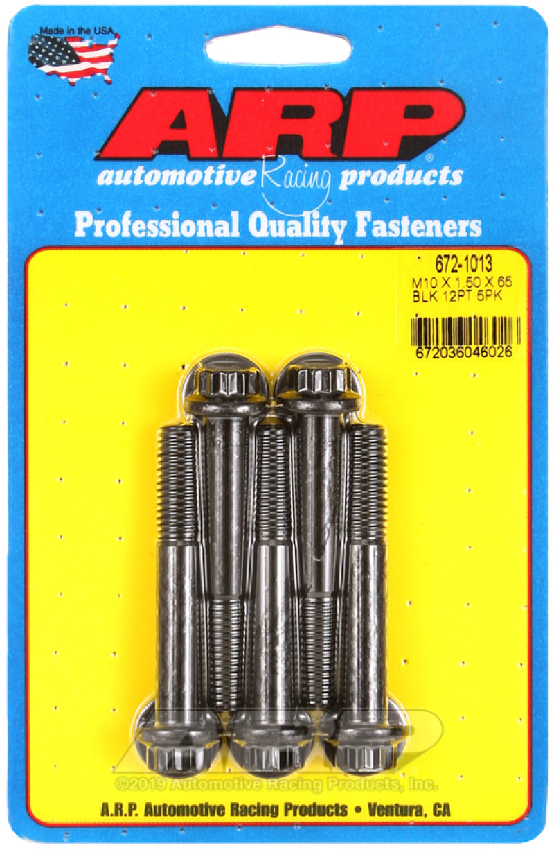 ARP M10 x 1.50 x 65mm 12pt Black Oxide Bolts (5/pkg)-thumbmail-1