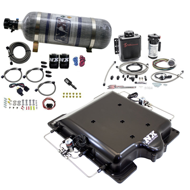 Nitrous Express Dodge Hellcat Supercharger Lid Nitrous/Water Injection Kit (100-400HP) w/12lb Bottle-thumbmail-1