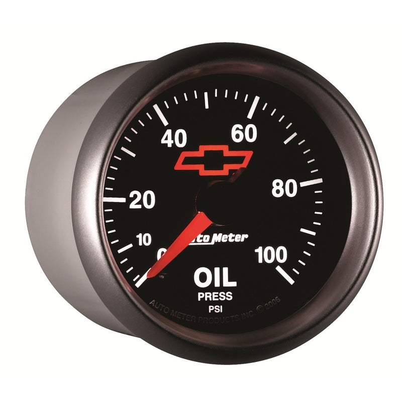 Autometer GM Bowtie Black 2-1/16in 0-100 PSI Oil Pressure - Stepper Motor-thumbmail-5