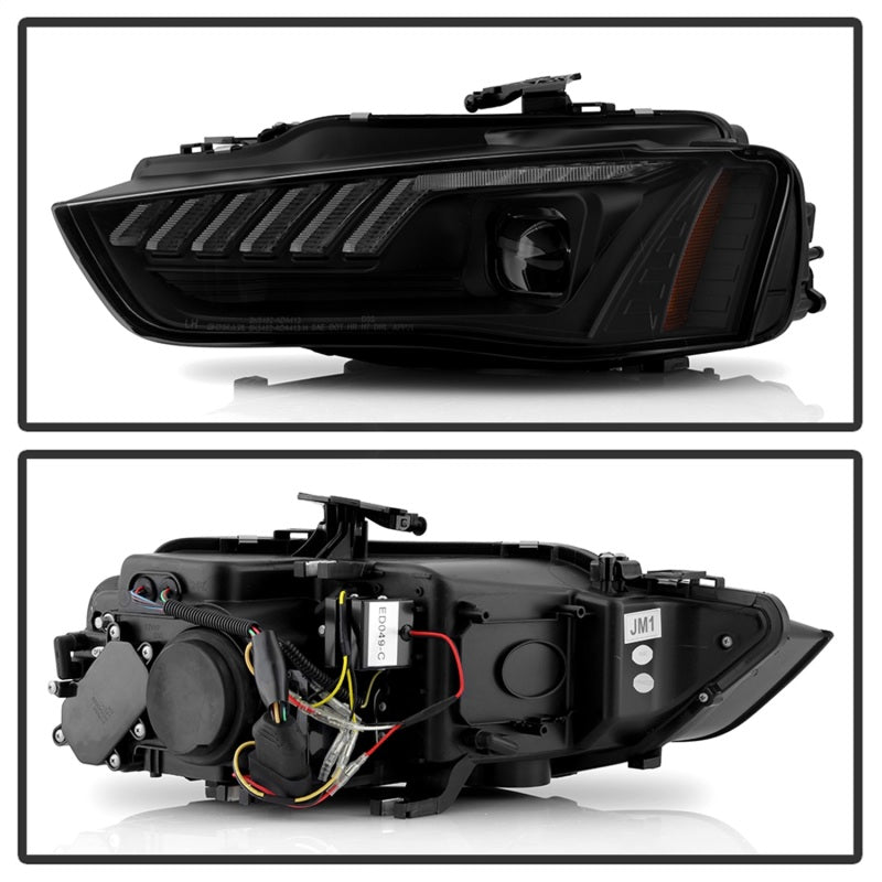 Spyder 13-16 Audi A4/S4 Halogen Model Only Projector Headlights - Black PRO-YD-AA413HALSI-BK