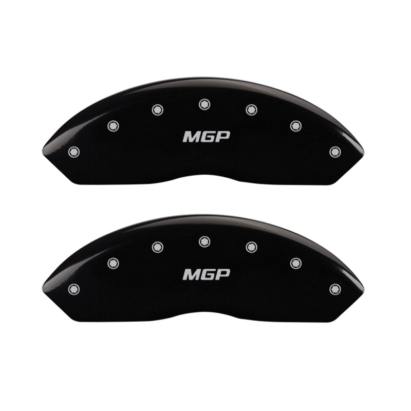 MGP 4 Caliper Covers Engraved Front Shelby Rear Snake Yellow Finish Black Char 2007 Ford Mustang-thumbmail-3