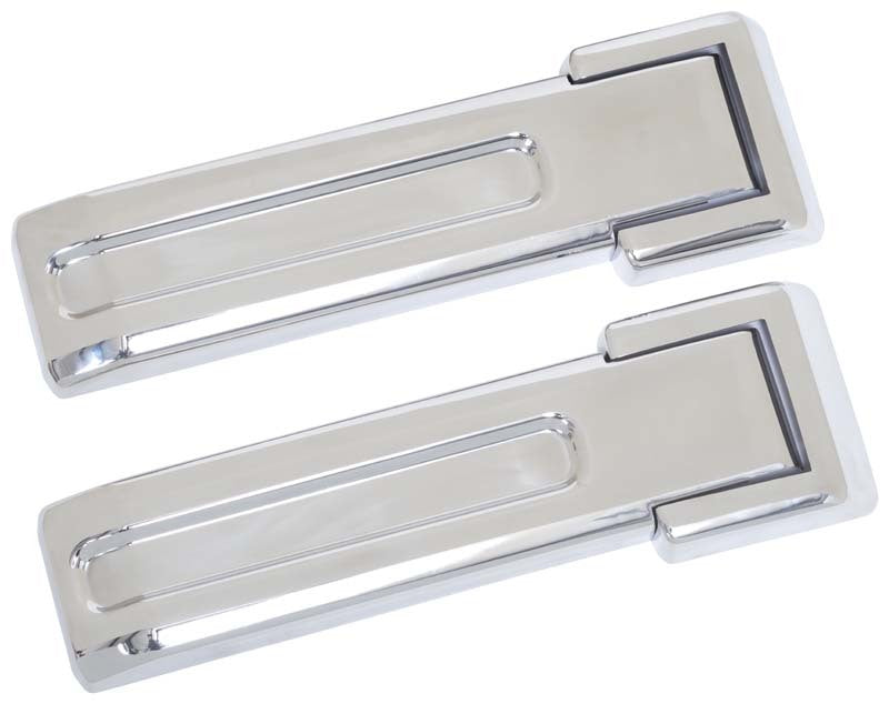 Kentrol 07-18 Jeep Wrangler JK Tailgate Hinge Overlays 4 Pieces - Polished Silver-thumbmail-1
