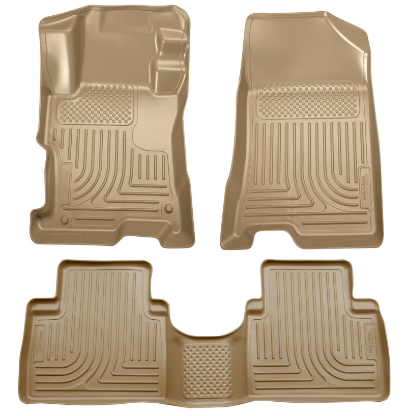 Husky Liners 08-12 Honda Accord (4DR) WeatherBeater Combo Tan Floor Liners (One Piece for 2nd Row)-thumbmail-2