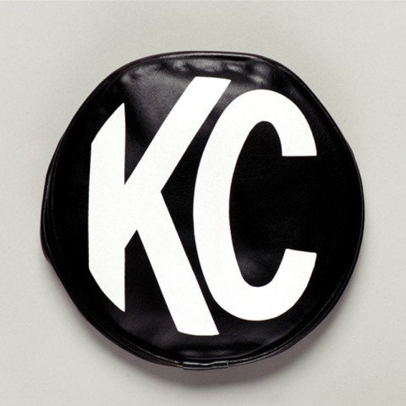 KC HiLiTES 5in. Round Soft Cover (Pair) - Black w/White KC Logo-thumbmail-2