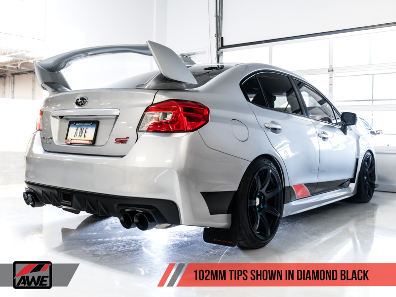 AWE Tuning Subaru STI VA / WRX GV / STI GV Sedan Touring Edition Exhaust - Diamond Black Tip (102mm)-thumbmail-4