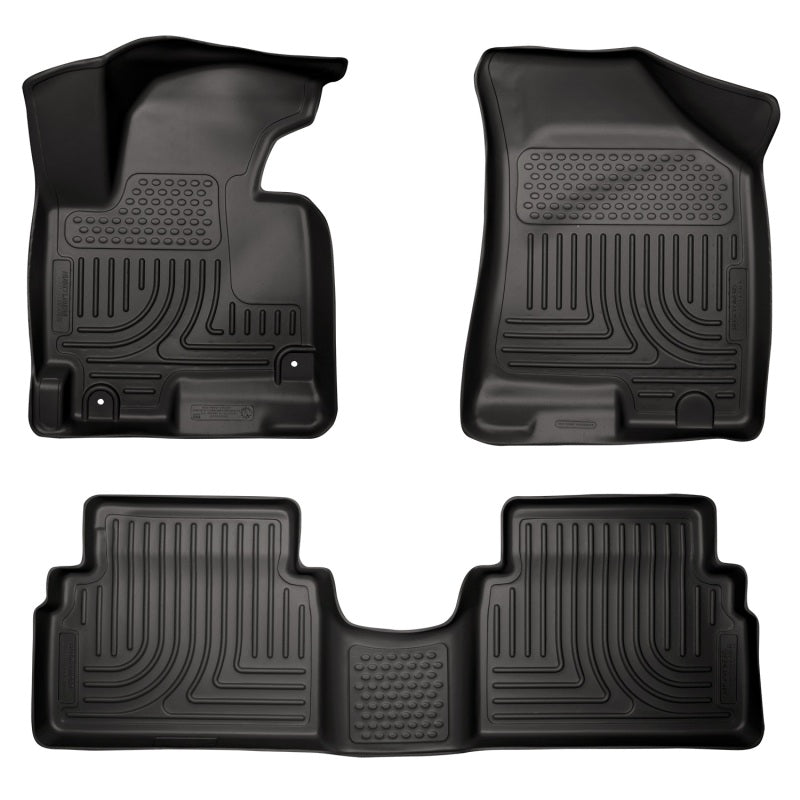 Husky Liners 2014 Kia Sportage w/Retain Hooks WeatherBeater Combo Front & 2nd Row Black Floor Liners-thumbmail-2