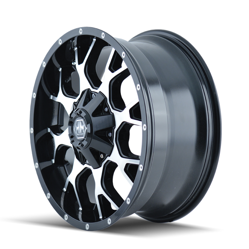 Mayhem 8015 Warrior 18x9 / 6x135 BP / -12mm Offset / 106mm Hub Black/Machined Face Wheel-thumbmail-2