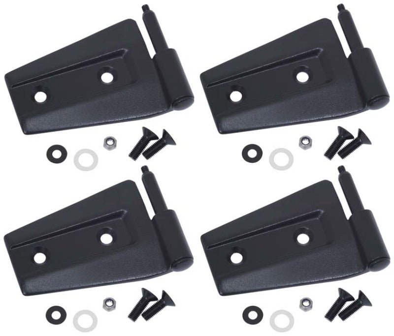 Kentrol 07-18 Jeep Wrangler JK Door Hinge Set 4 Pieces 2 Door - Textured Black-thumbmail-1